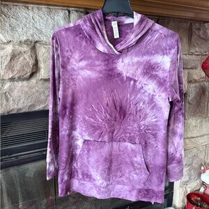 RBX Active Purple Long Sleeve Tie-Dye Hoodie
